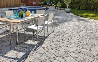 patio, pool, landscaping
